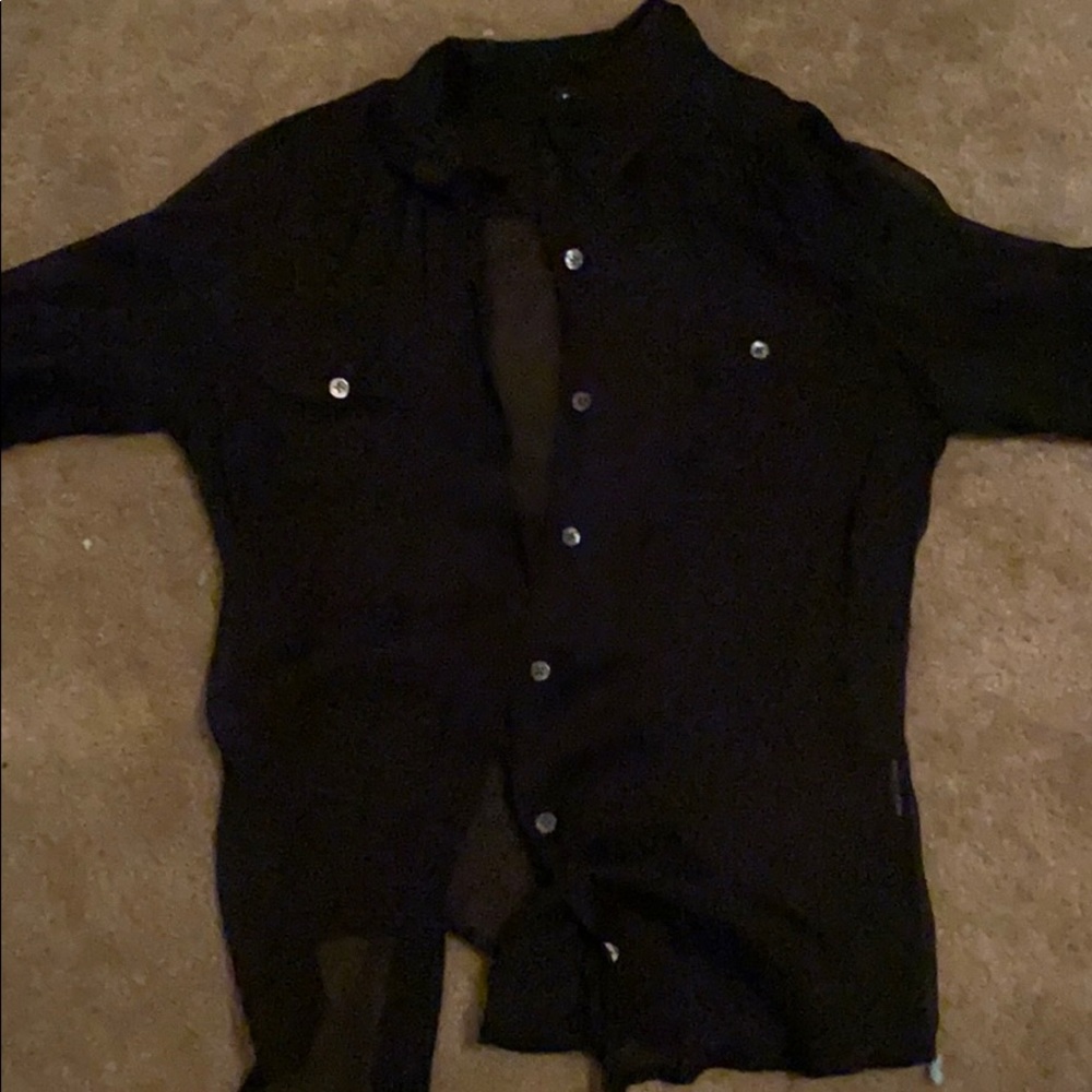 DKNY Sheer Black Shirt